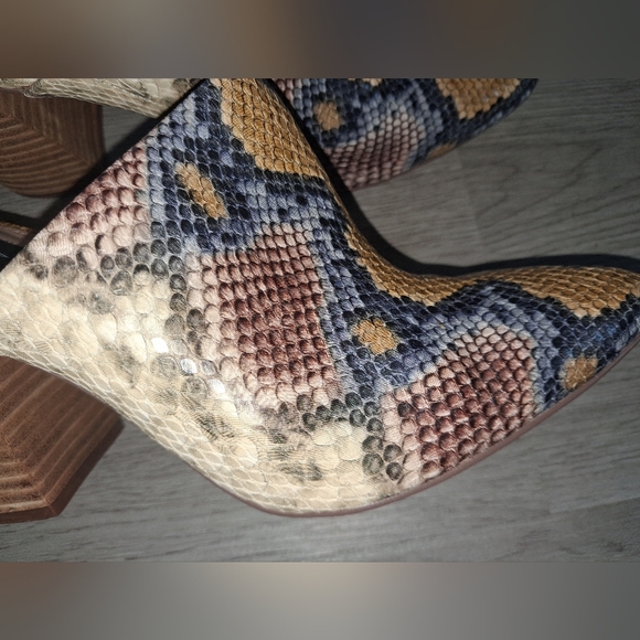 Steven by Steve Madden Nox Snake Python Chunky Block Heeled Mules Size 8 Womens - Picture 5 of 13
